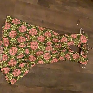 House of Harlow 1960 Pink and Green pattern dress